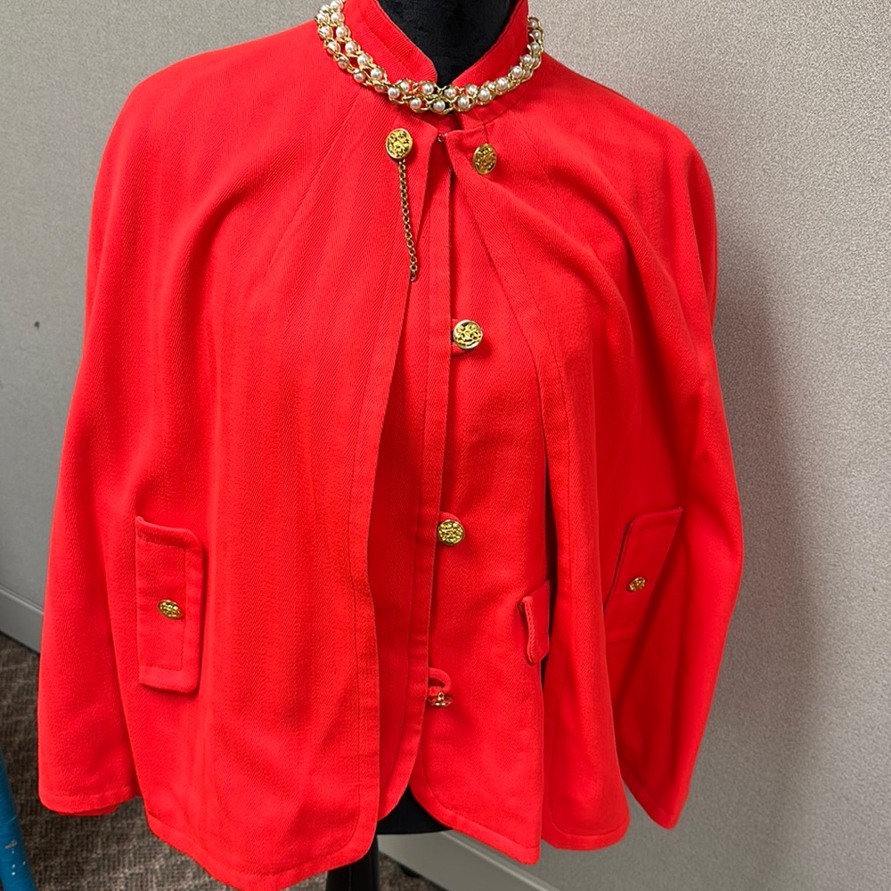 Festive and vintage…Handmade blazer with matching cape. Perfect for the holidays